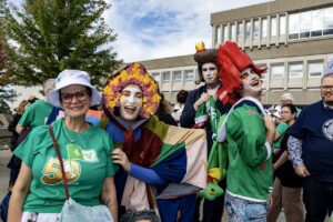 People dressed up in costumes for the celebrations
