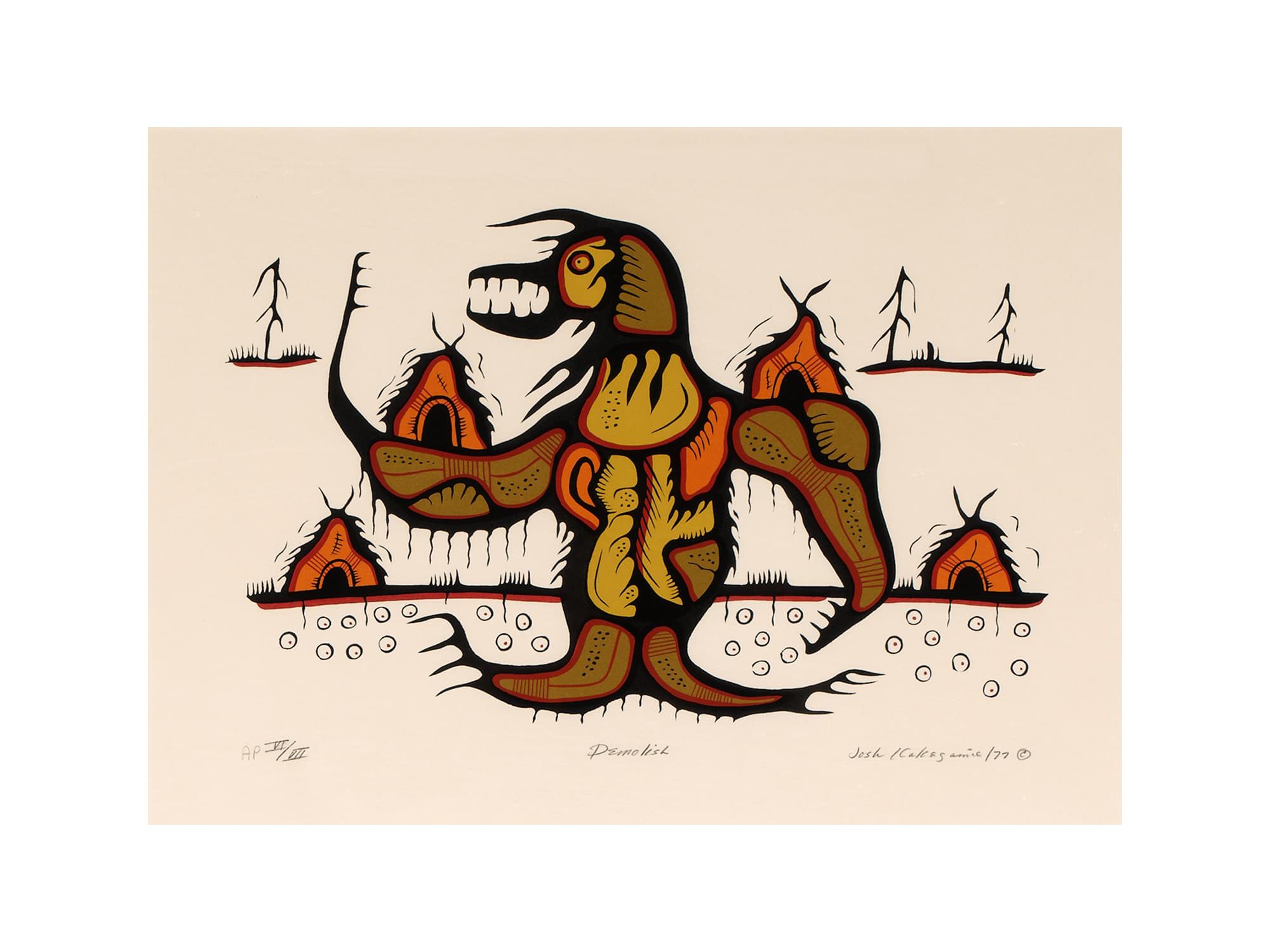 Demolish AP VI/VII, 1977, by Joshim Kakegamic (d. 1993)