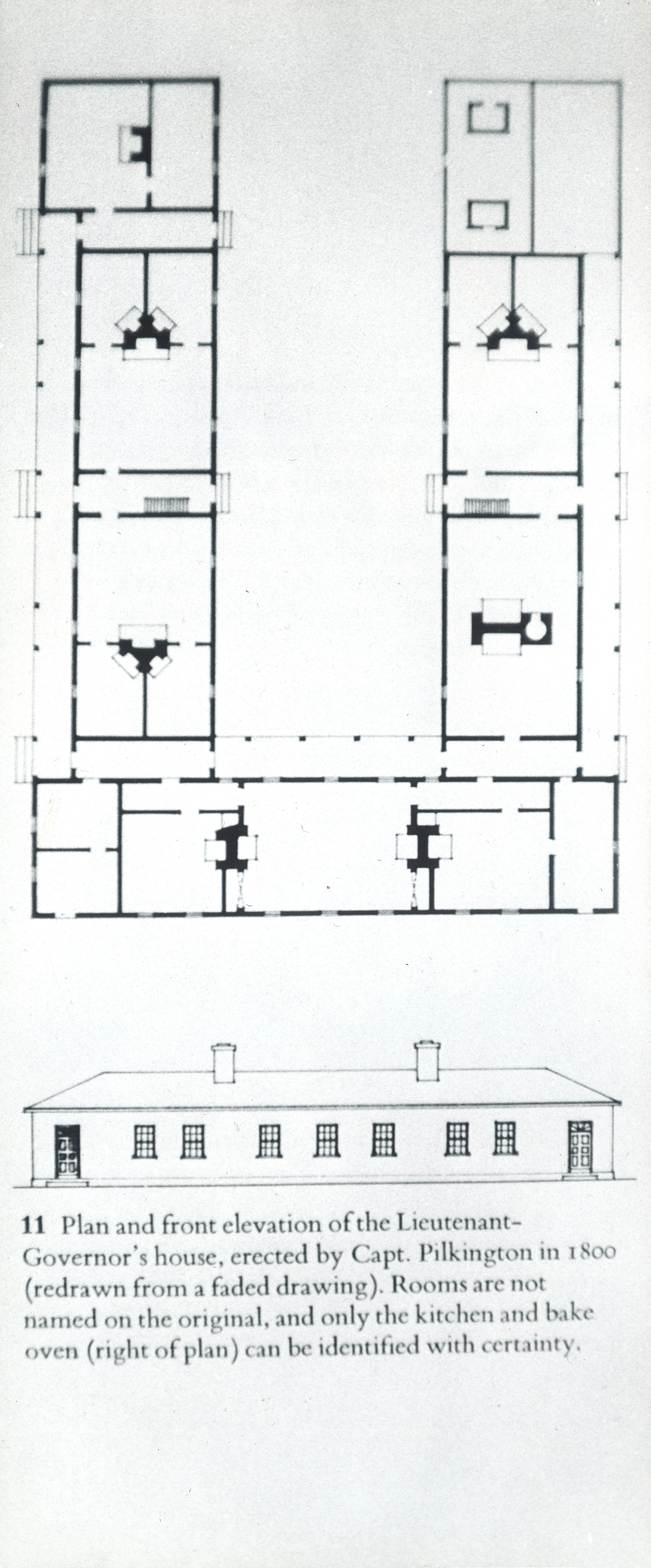 A sketch of the New Government House floorplan