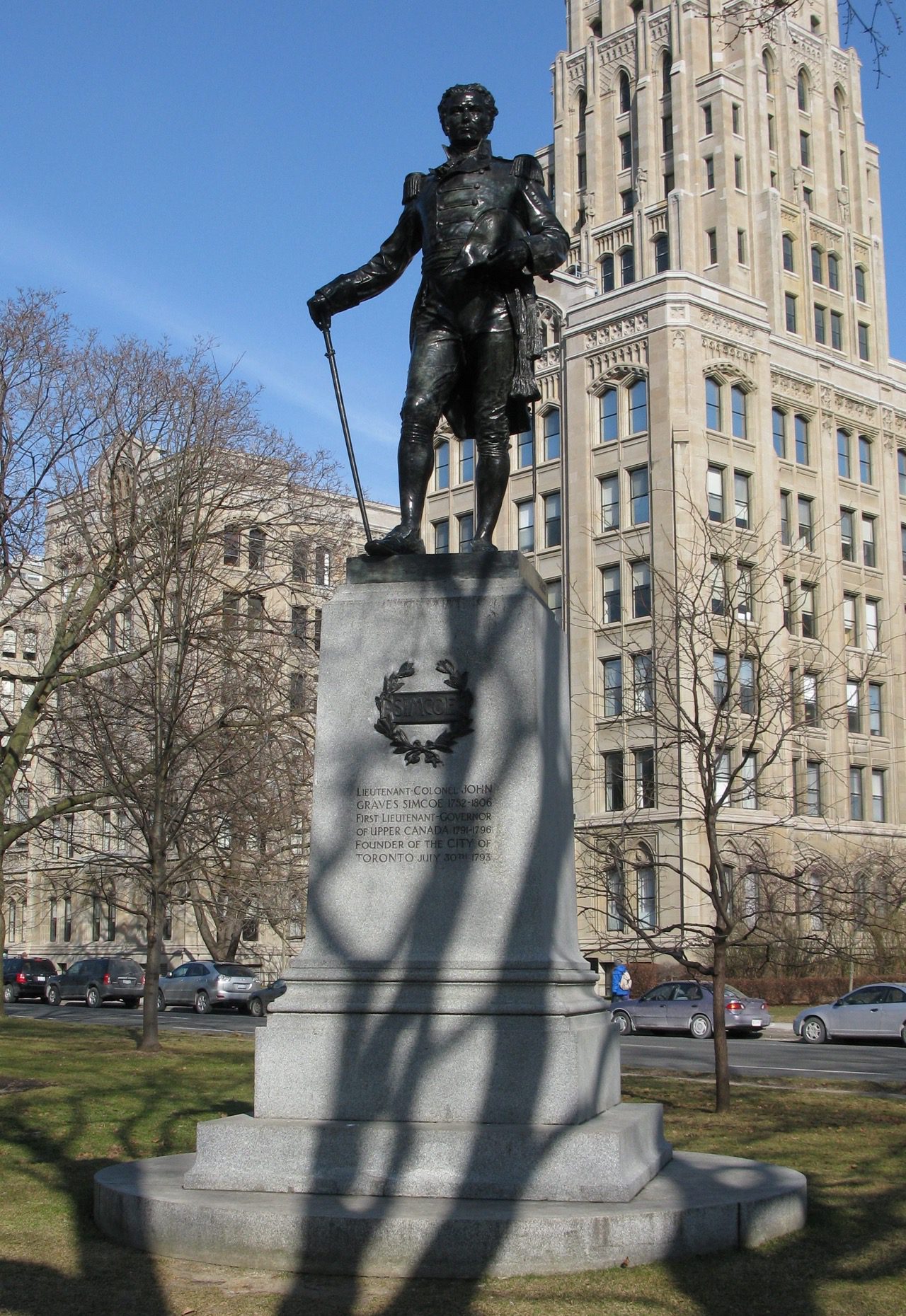 Statue of an Lt. Col. John Graves Simcoe, first Lt. Governor of Upper Canada