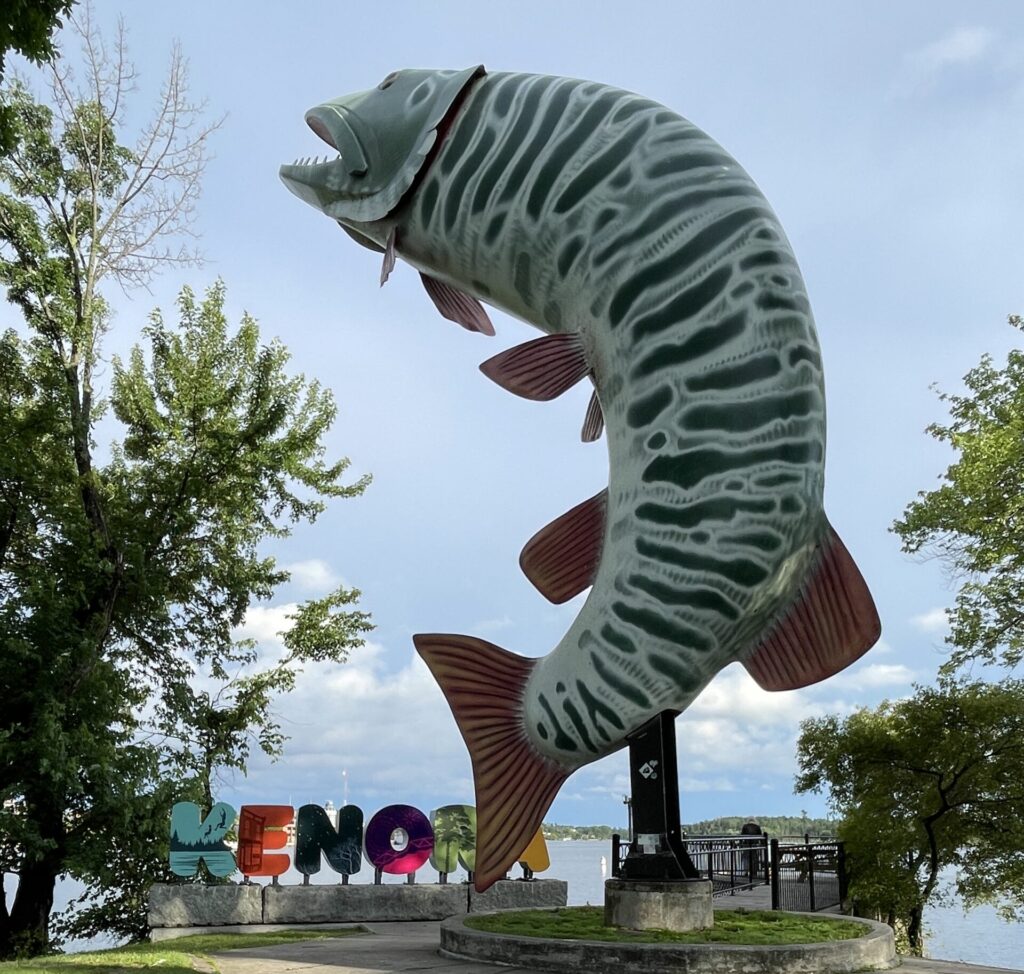 Sculpture of "Husky the Musky" in Kenora Ontario